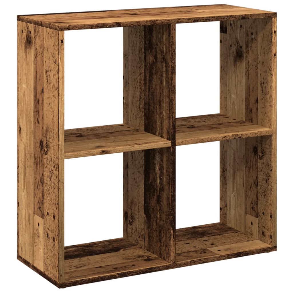Étagère séparatrice de pièce vieux bois 69,5x29x69,5 cm - XIOS