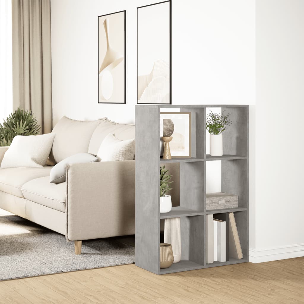 Étagère séparatrice de pièce gris béton 69,5x29x103,5 cm