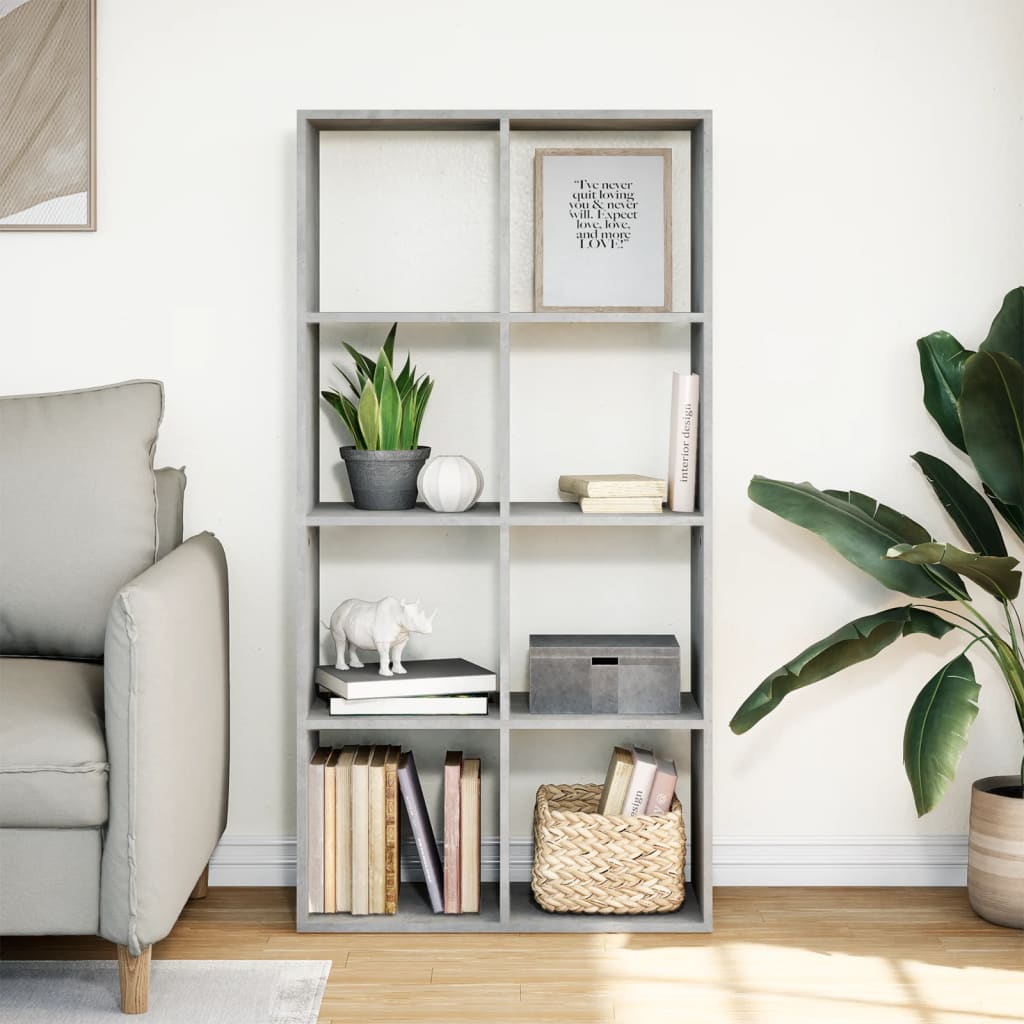 Étagère séparatrice de pièce gris béton 69,5x29x137,5 cm - XIOS