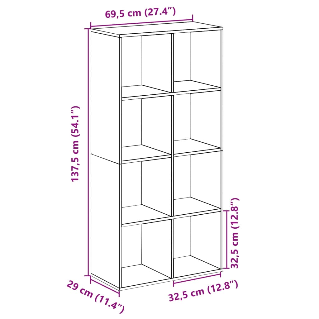 Étagère séparatrice de pièce chêne fumé 69,5x29x137,5 cm - XIOS