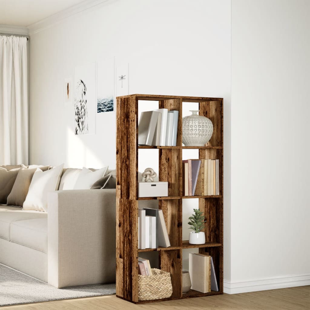 Étagère séparatrice de pièce vieux bois 69,5x29x137,5 cm - XIOS