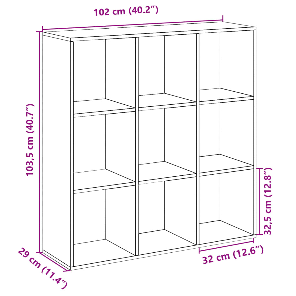 Étagère séparatrice de pièce chêne fumé 102x29x103,5 cm - XIOS