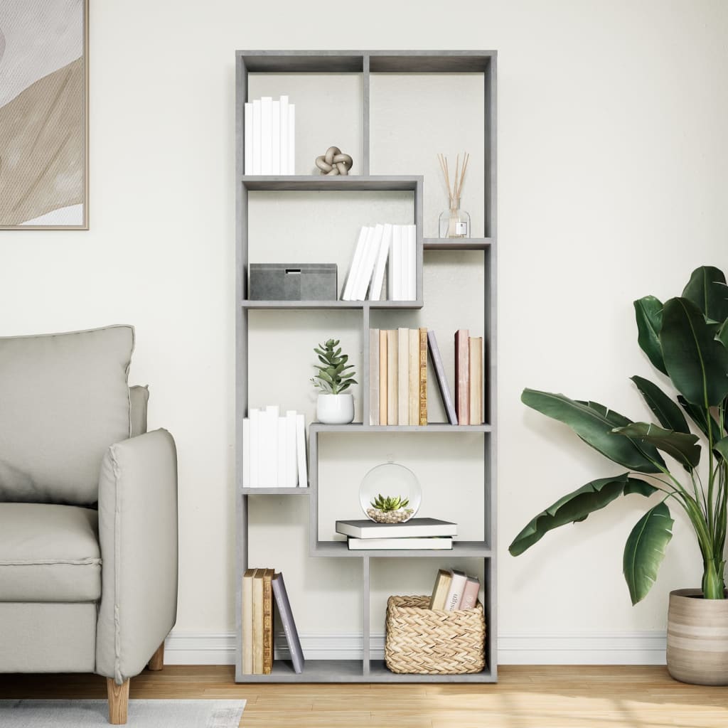 Étagère séparatrice de pièce gris béton 67x25x161,5 cm - XIOS