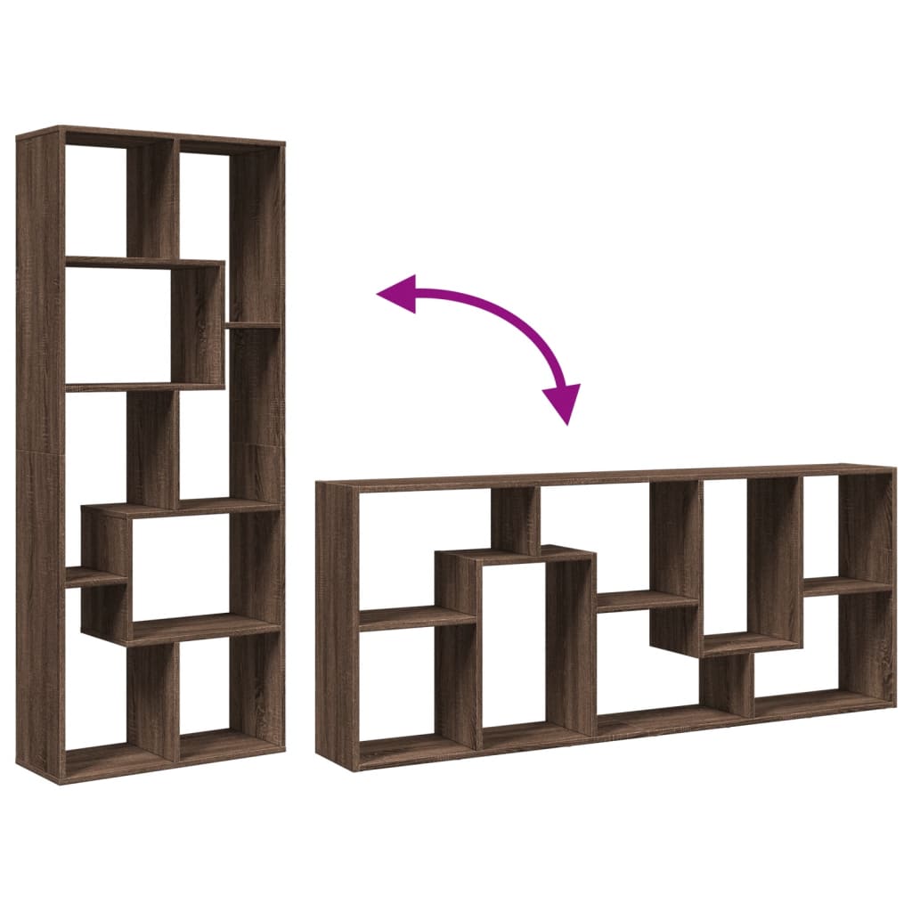 Étagère séparatrice de pièce chêne marron 67x25x161,5 cm - XIOS