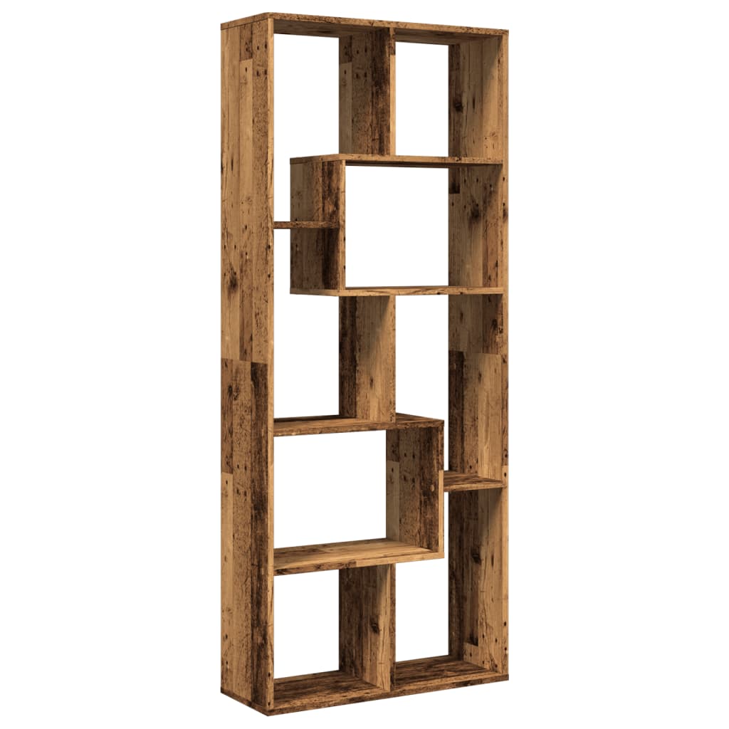 Étagère séparatrice de pièce vieux bois 67x25x161,5 cm - XIOS