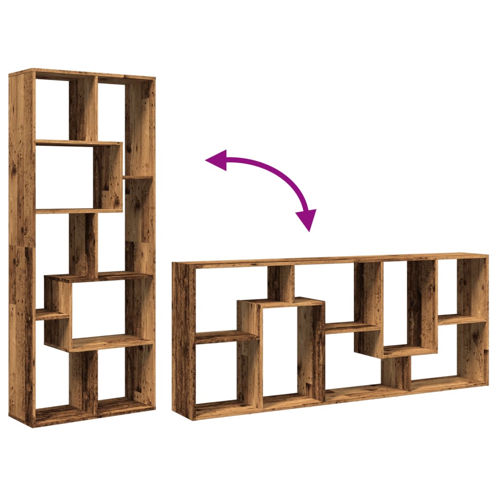 Étagère séparatrice de pièce vieux bois 67x25x161,5 cm - XIOS