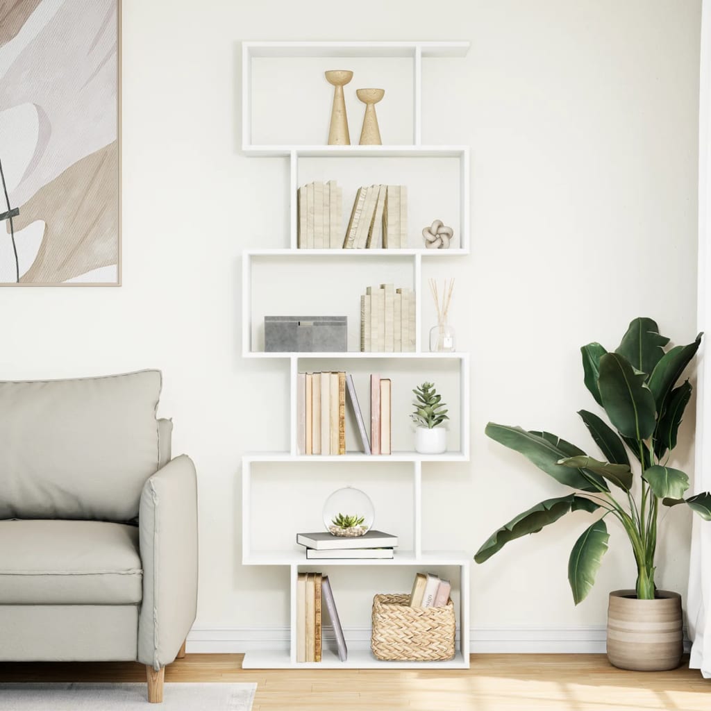 Étagère séparatrice de pièce à 6 niveaux blanc 70x24x193 cm - XIOS