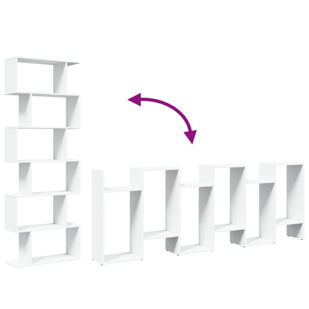 Étagère séparatrice de pièce à 6 niveaux blanc 70x24x193 cm - XIOS