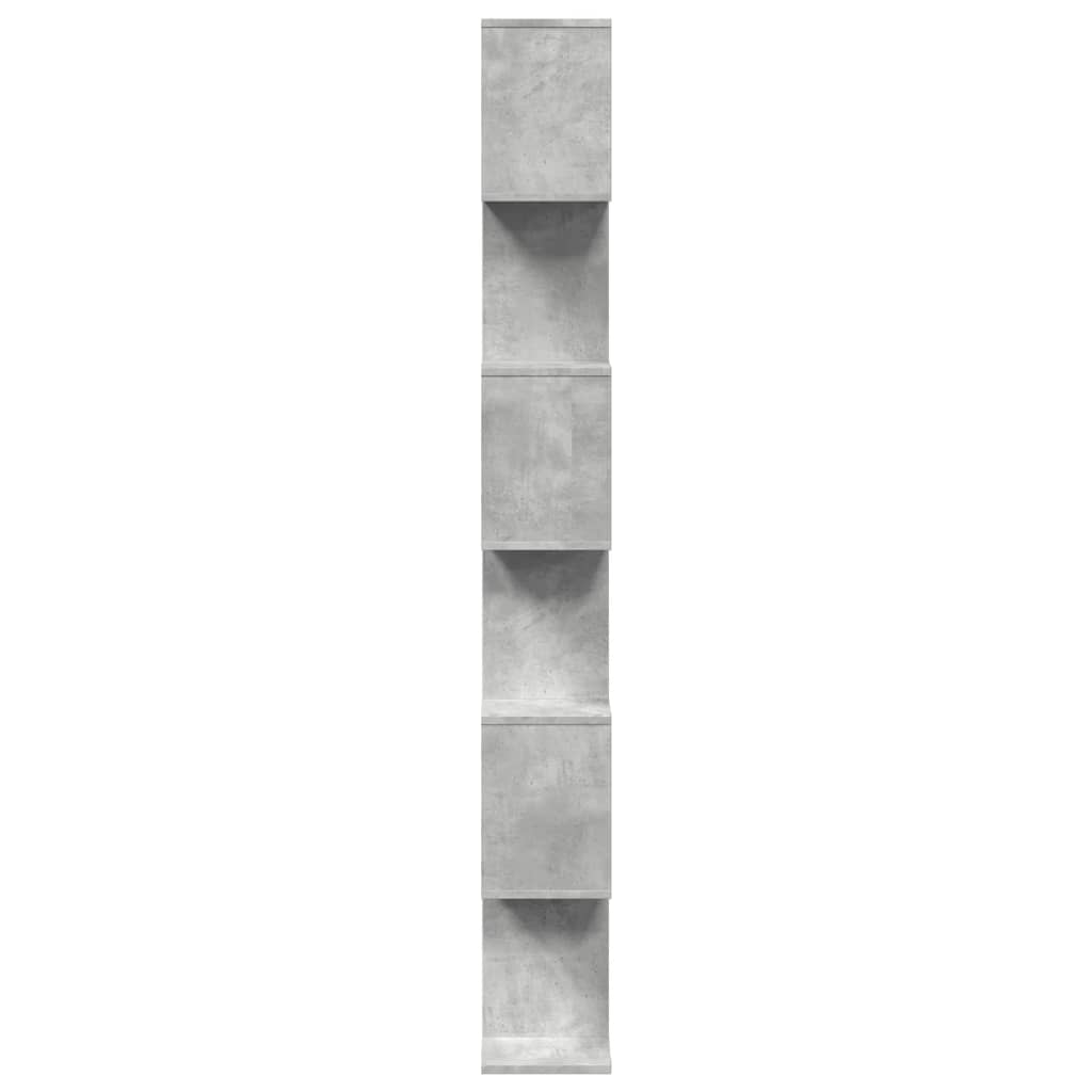 Étagère séparatrice de pièce à 6 niveaux gris béton 70x24x193cm - XIOS
