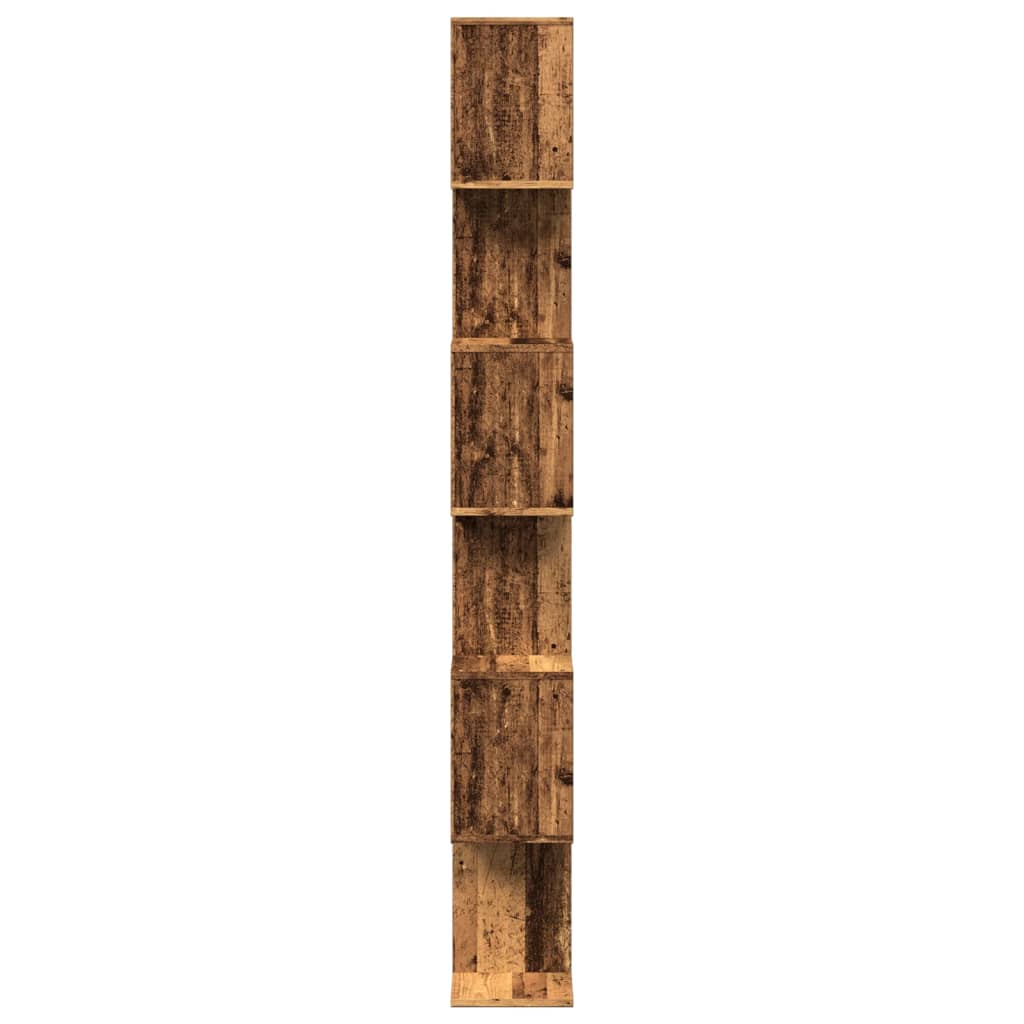 Étagère séparatrice de pièce à 6 niveaux vieux bois 70x24x193cm - XIOS