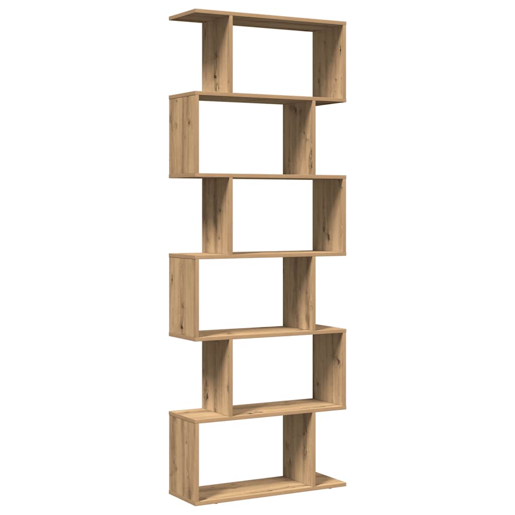 Étagère séparatrice de pièce à 6 niveaux chêne artisanal - XIOS
