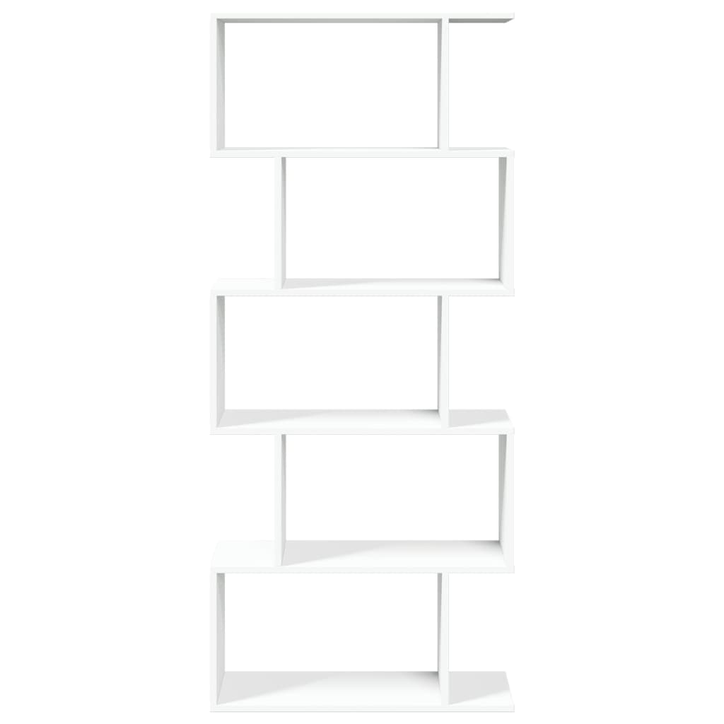 Bibliothèque séparateur de pièce à 5 niveaux Blanc 70 x 24 x 161 cm Bois d'ingénierie - XIOS