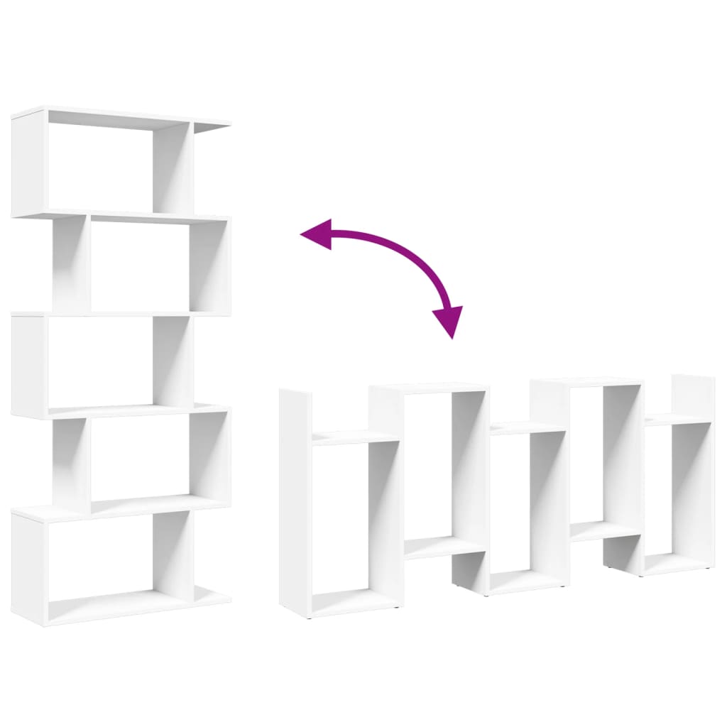 Étagère séparatrice de pièce à 5 niveaux blanc 70x24x161 cm - XIOS