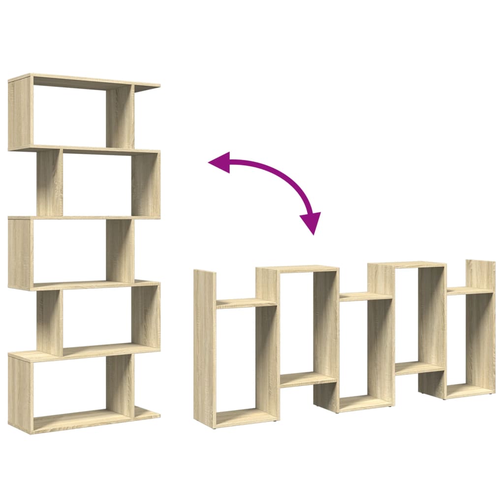 Étagère séparatrice de pièce 5 niveaux chêne sonoma 70x24x161cm - XIOS
