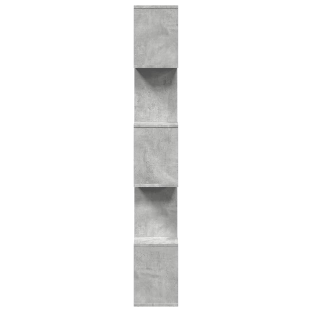 Étagère séparatrice de pièce à 5 niveaux gris béton 70x24x161cm - XIOS