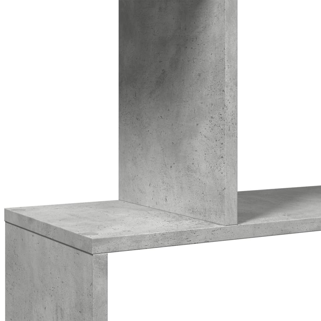 Étagère séparatrice de pièce à 5 niveaux gris béton 70x24x161cm - XIOS