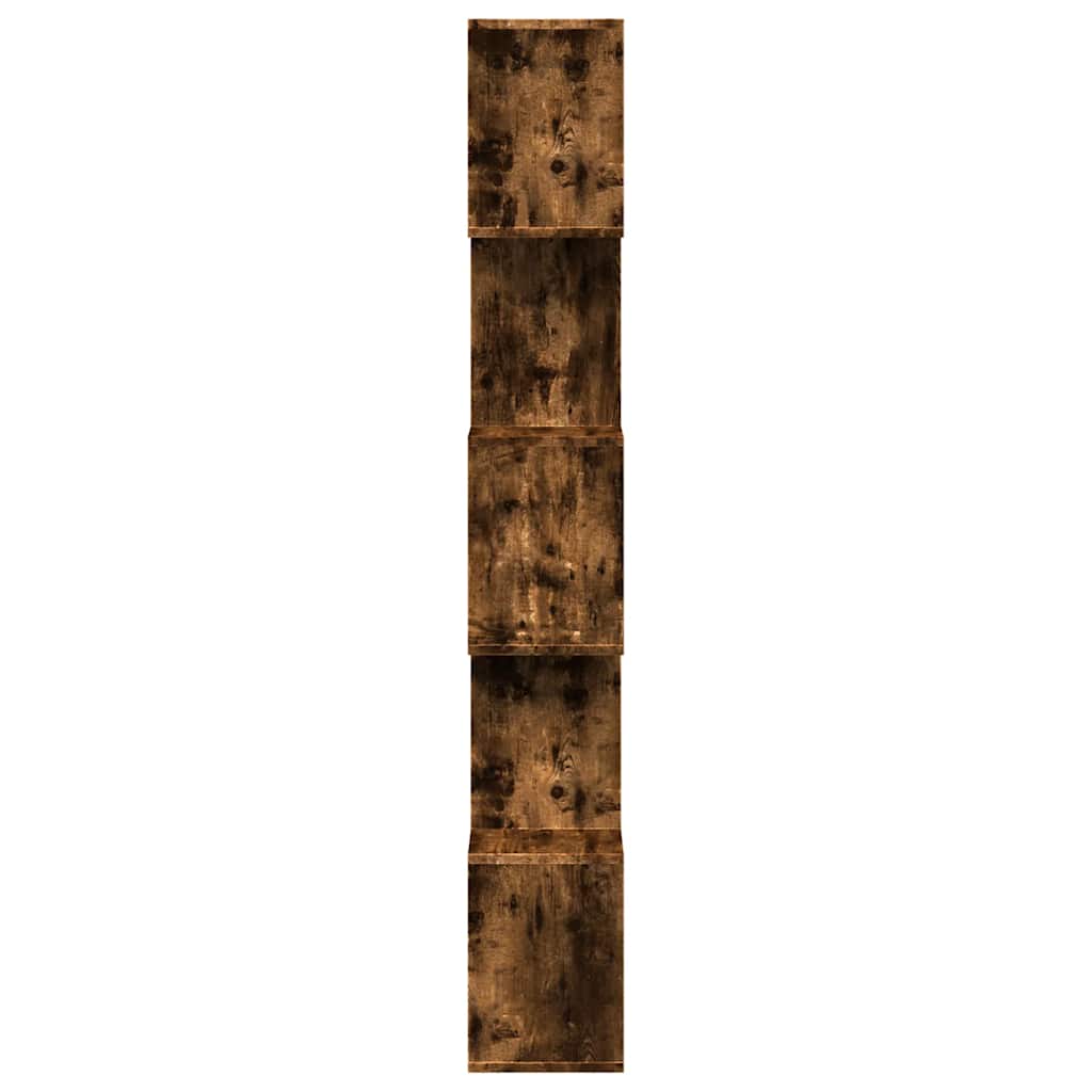 Étagère séparatrice de pièce à 5 niveaux chêne fumé 70x24x161cm - XIOS