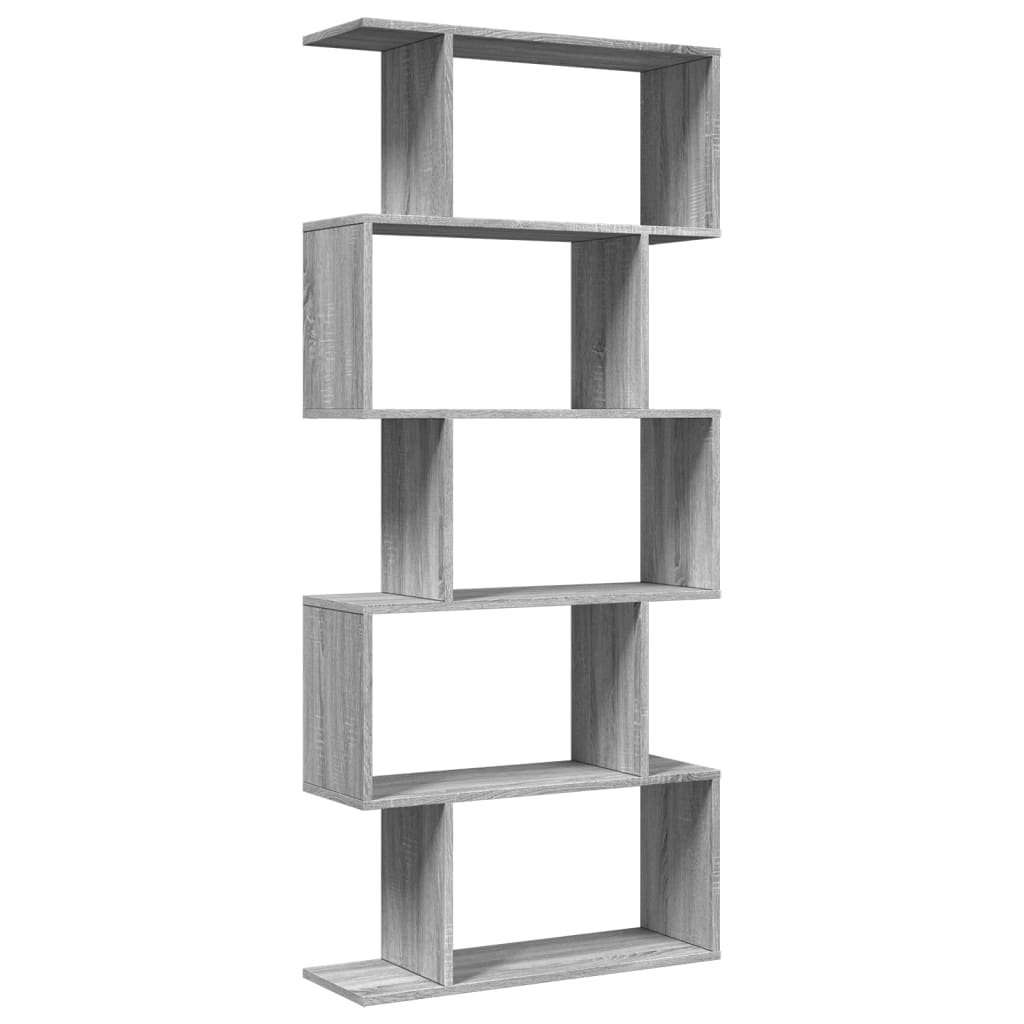 Étagère séparatrice de pièce 5 niveaux sonoma gris 70x24x161 cm - XIOS