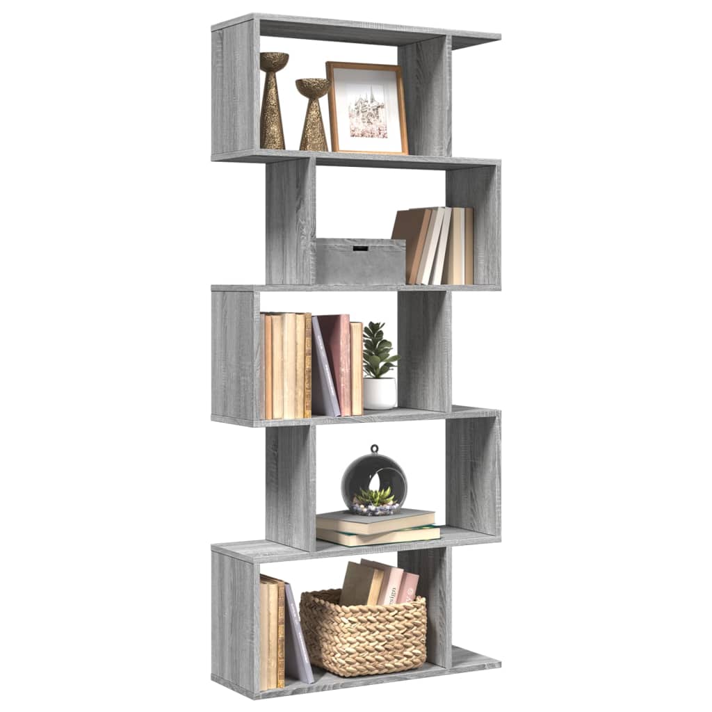 Étagère séparatrice de pièce 5 niveaux sonoma gris 70x24x161 cm - XIOS