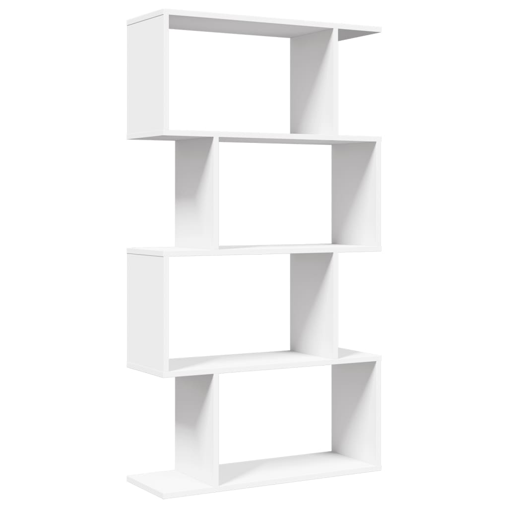 Bibliothèque séparateur de pièce à 4 niveaux Blanc 70 x 24 x 129 cm Bois d'ingénierie - XIOS