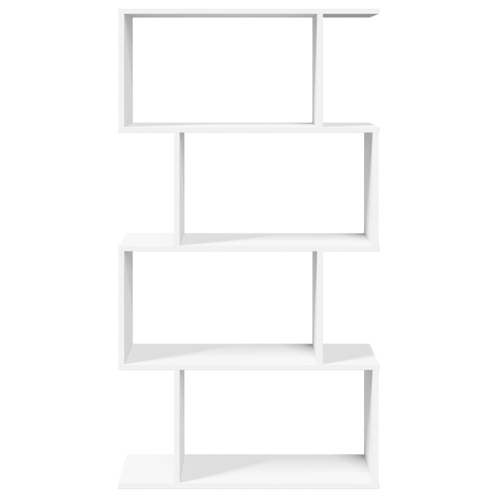 Bibliothèque séparateur de pièce à 4 niveaux Blanc 70 x 24 x 129 cm Bois d'ingénierie - XIOS