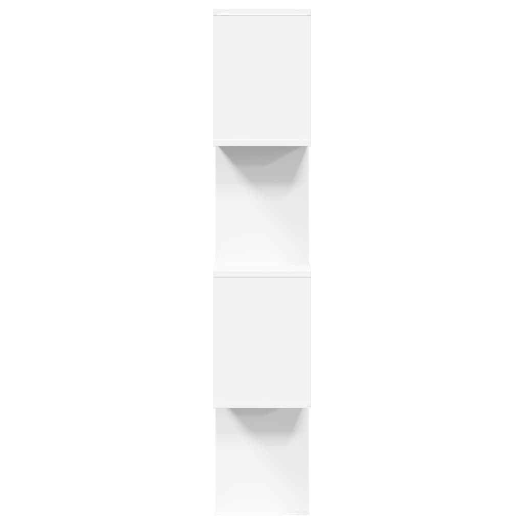 Bibliothèque séparateur de pièce à 4 niveaux Blanc 70 x 24 x 129 cm Bois d'ingénierie - XIOS