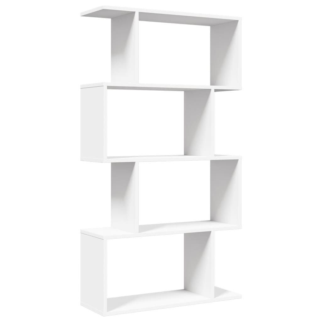 Bibliothèque séparateur de pièce à 4 niveaux Blanc 70 x 24 x 129 cm Bois d'ingénierie - XIOS