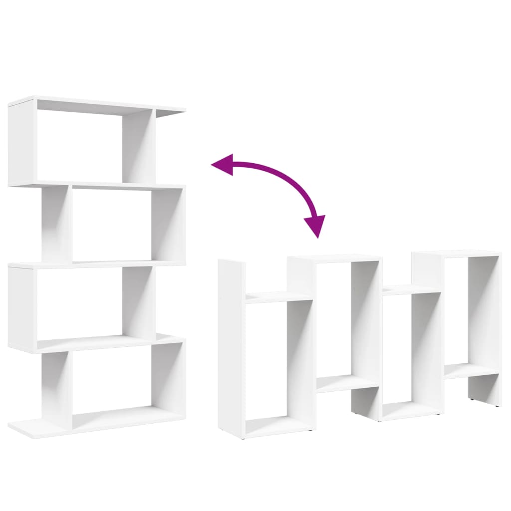 Étagère séparatrice de pièce à 4 niveaux blanc bois ingénierie - XIOS