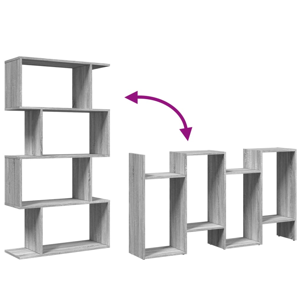 Étagère séparatrice de pièce 4 niveaux sonoma gris 70x24x129 cm - XIOS