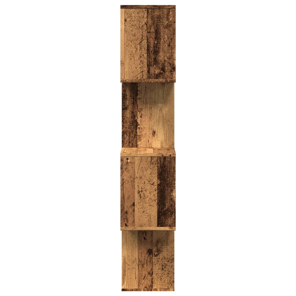 Étagère séparatrice de pièce à 4 niveaux vieux bois 70x24x129cm - XIOS