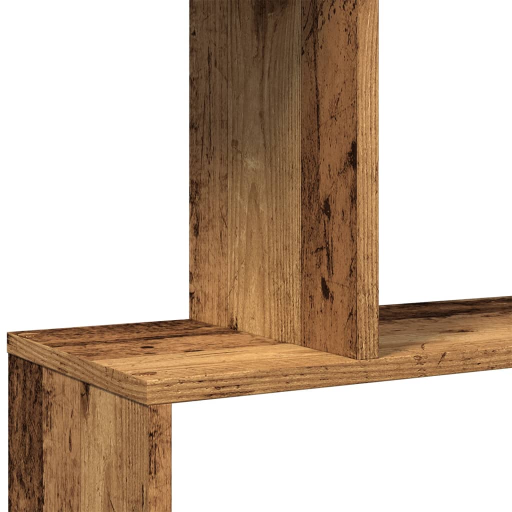 Étagère séparatrice de pièce à 4 niveaux vieux bois 70x24x129cm - XIOS