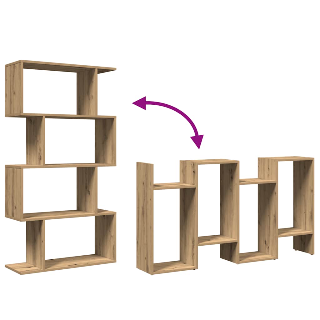 Étagère séparatrice de pièce à 4 niveaux chêne artisanal - XIOS