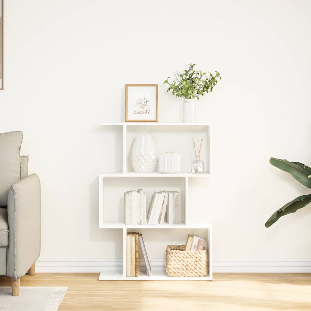 Bibliothèque séparateur de pièce à 3 niveaux Blanc 70 x 24 x 97 cm Bois d'ingénierie - XIOS