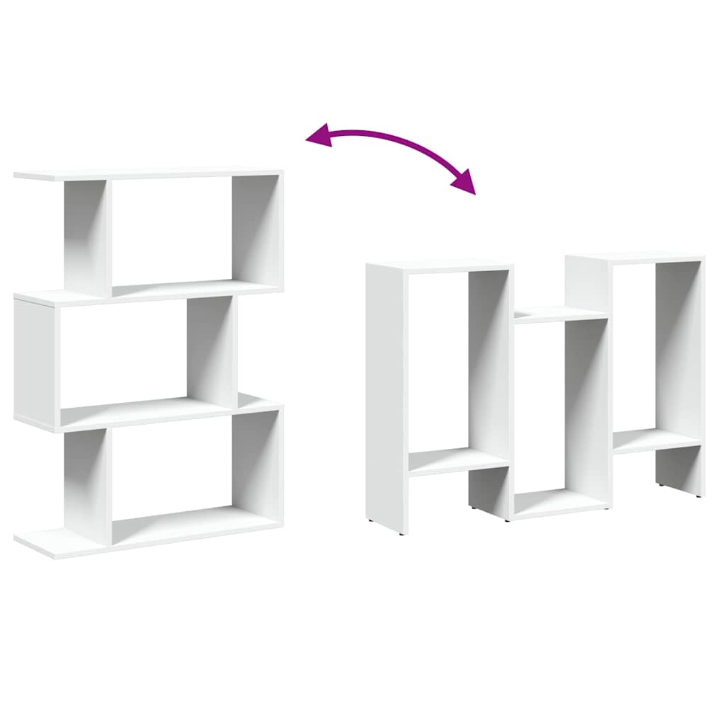 Bibliothèque séparateur de pièce à 3 niveaux Blanc 70 x 24 x 97 cm Bois d'ingénierie - XIOS