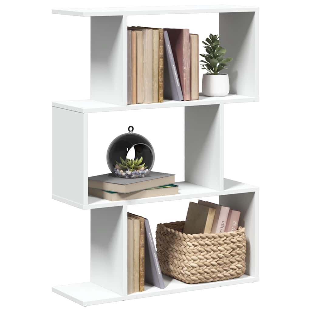 Bibliothèque séparateur de pièce à 3 niveaux Blanc 70 x 24 x 97 cm Bois d'ingénierie - XIOS