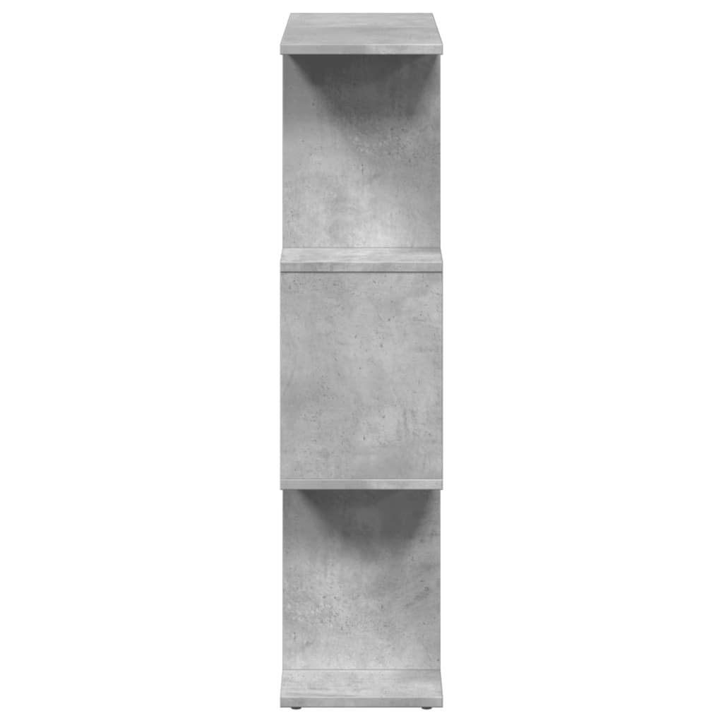 Étagère séparatrice de pièce à 3 niveaux gris béton 70x24x97 cm - XIOS