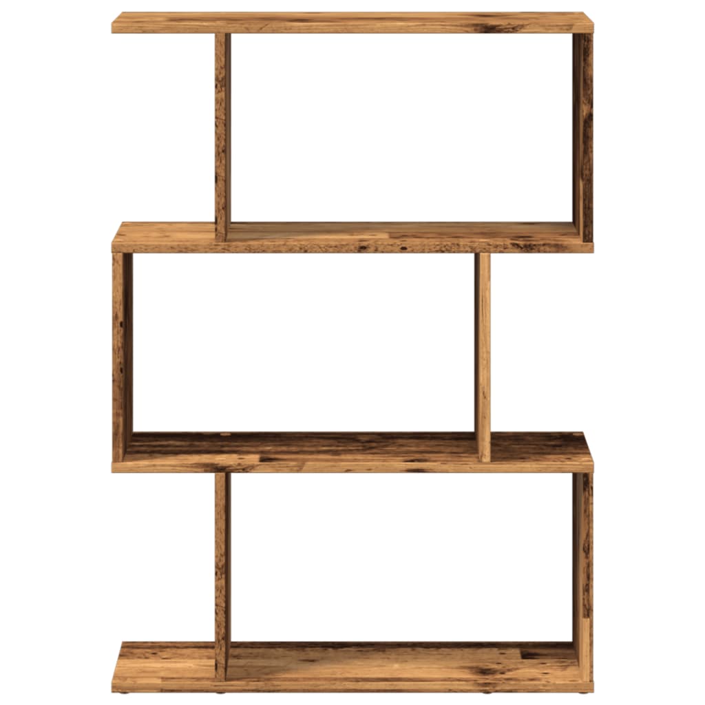 Étagère séparatrice de pièce à 3 niveaux vieux bois 70x24x97 cm - XIOS