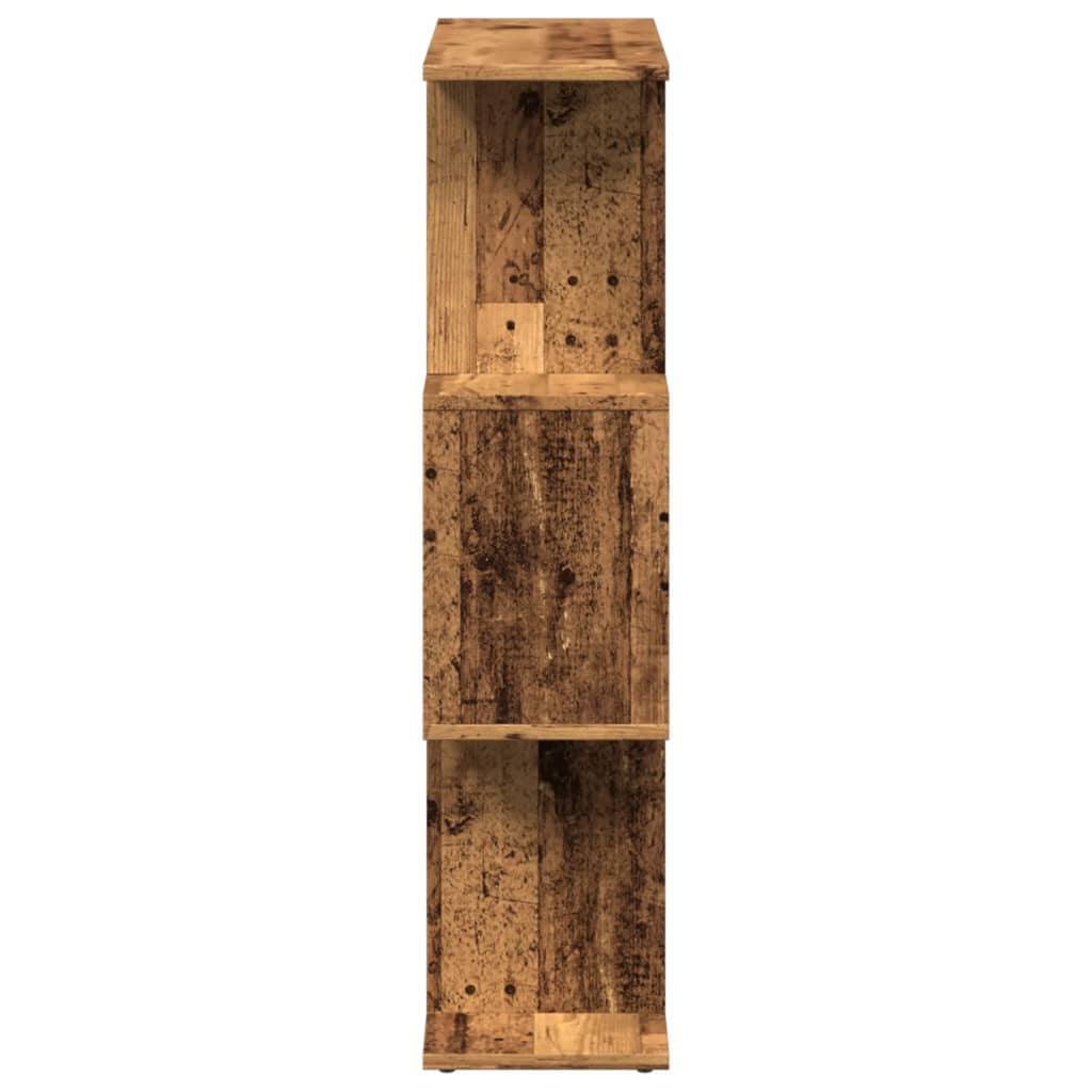 Étagère séparatrice de pièce à 3 niveaux vieux bois 70x24x97 cm - XIOS