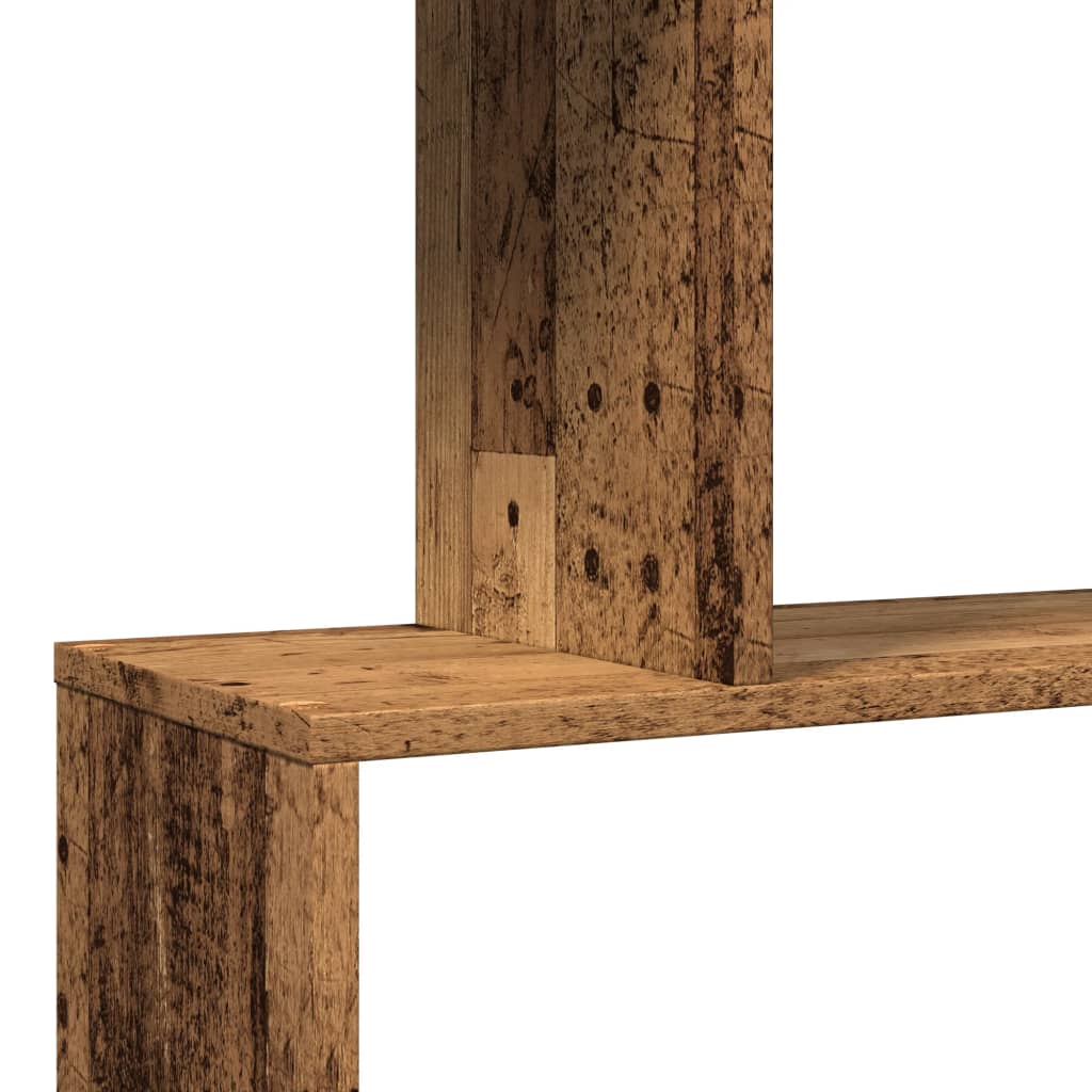 Étagère séparatrice de pièce à 3 niveaux vieux bois 70x24x97 cm - XIOS