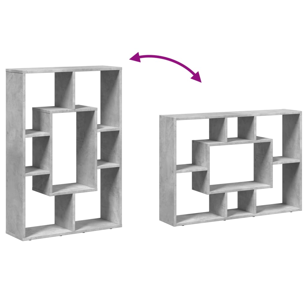 Bibliothèque gris béton 63x20x90 cm bois d'ingénierie - XIOS