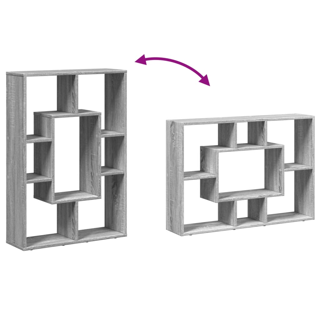 Bibliothèque sonoma gris 63x20x90 cm bois d'ingénierie - XIOS