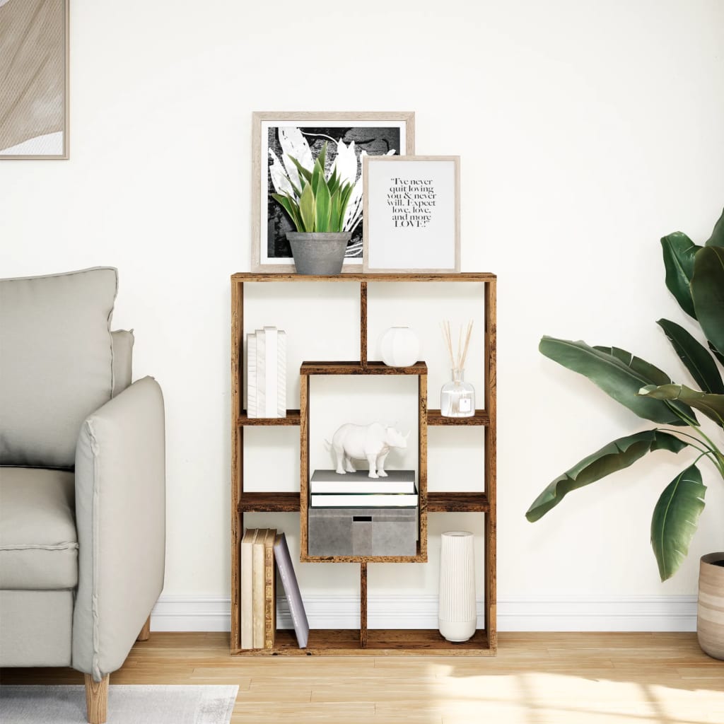 Bibliothèque vieux bois 63x20x90 cm bois d'ingénierie - XIOS