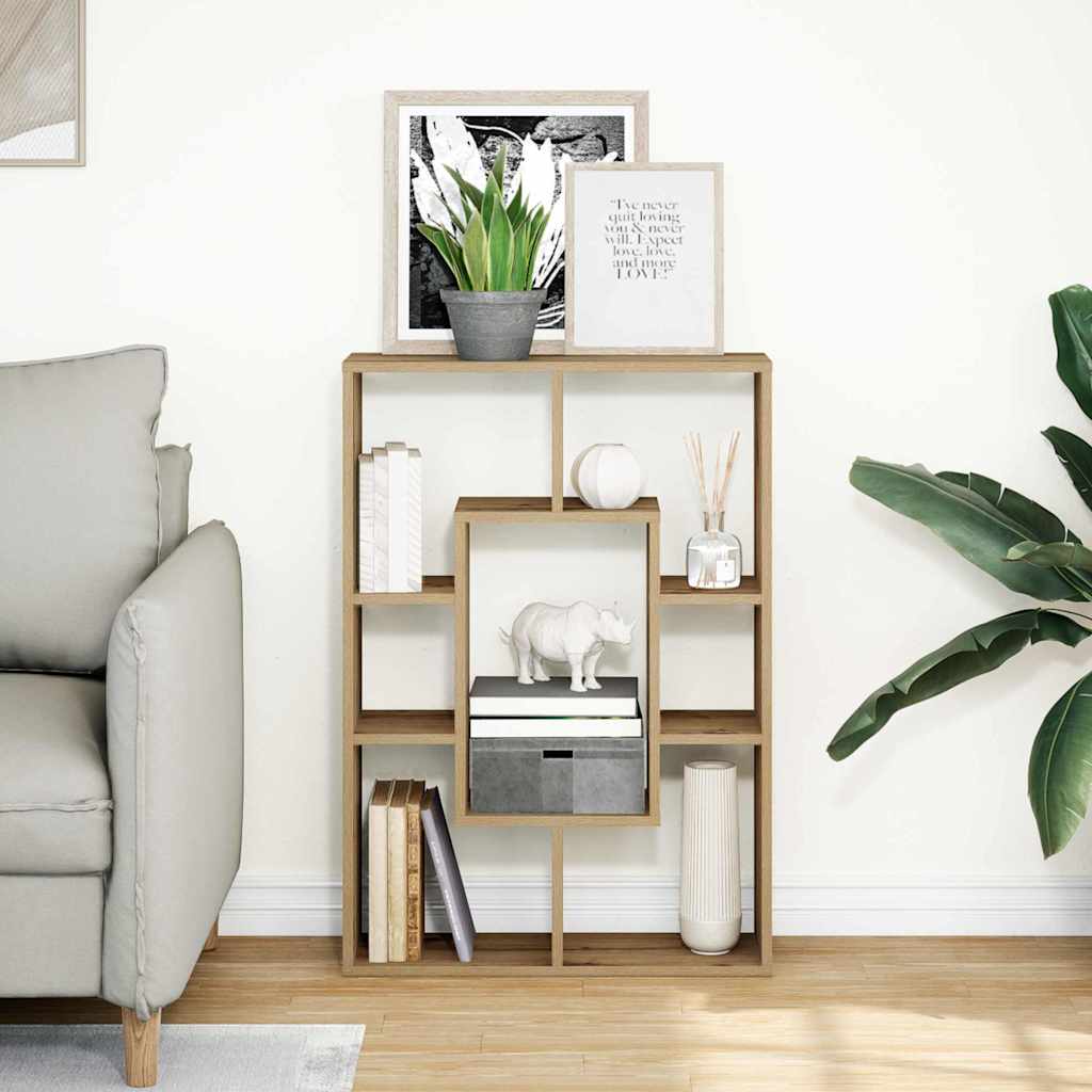 Bibliothèque chêne artisanal 63x20x90 cm bois d'ingénierie - XIOS