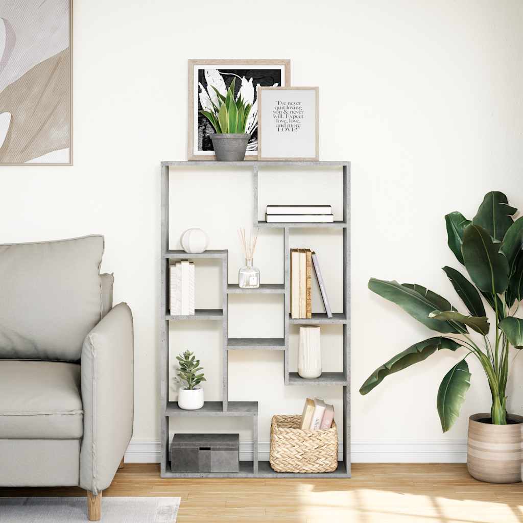 Bibliothèque gris béton 72x20x120,5 cm bois d'ingénierie - XIOS
