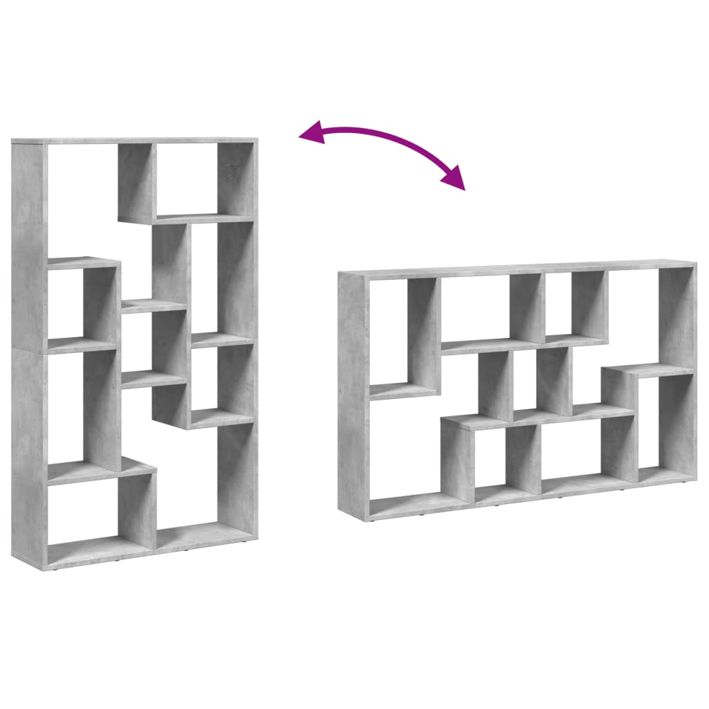 Bibliothèque gris béton 72x20x120 cm bois d'ingénierie - XIOS