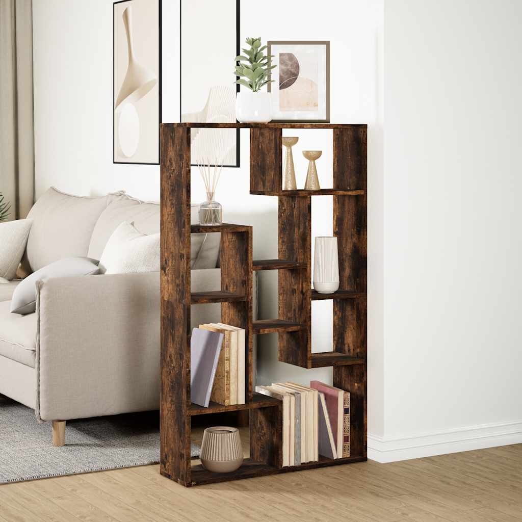 Bibliothèque chêne fumé 72x20x120,5 cm bois d'ingénierie - XIOS
