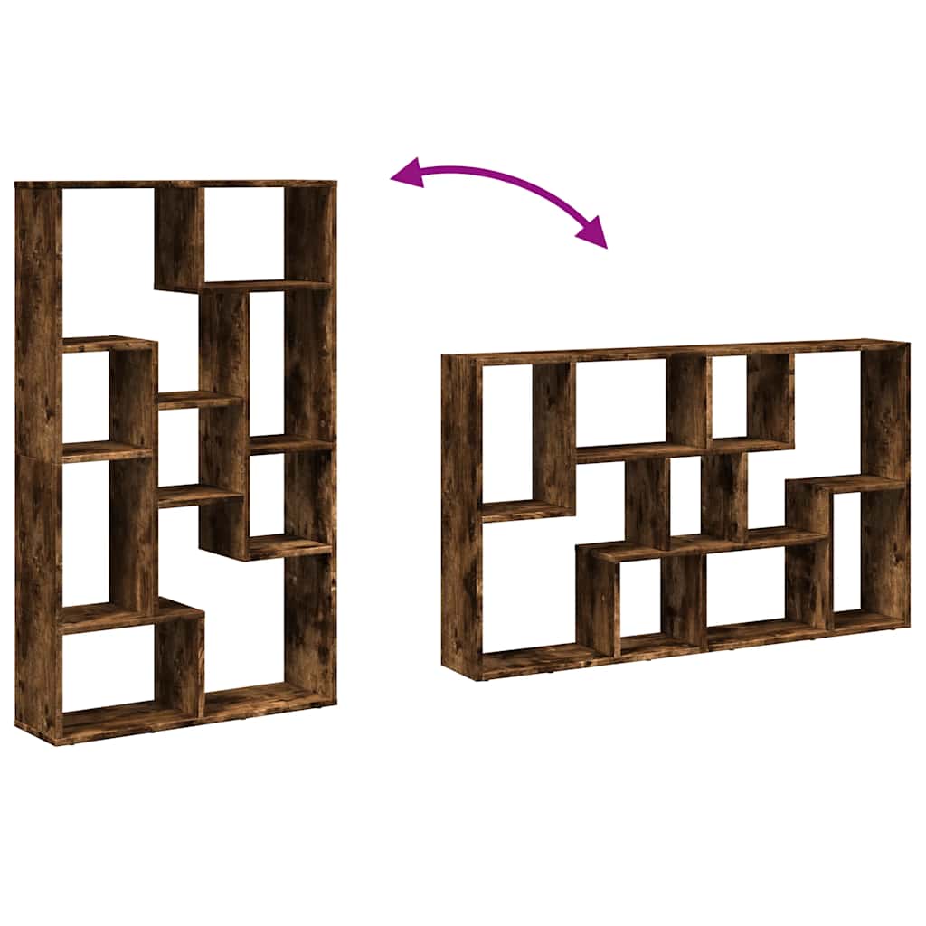 Bibliothèque chêne fumé 72x20x120,5 cm bois d'ingénierie - XIOS