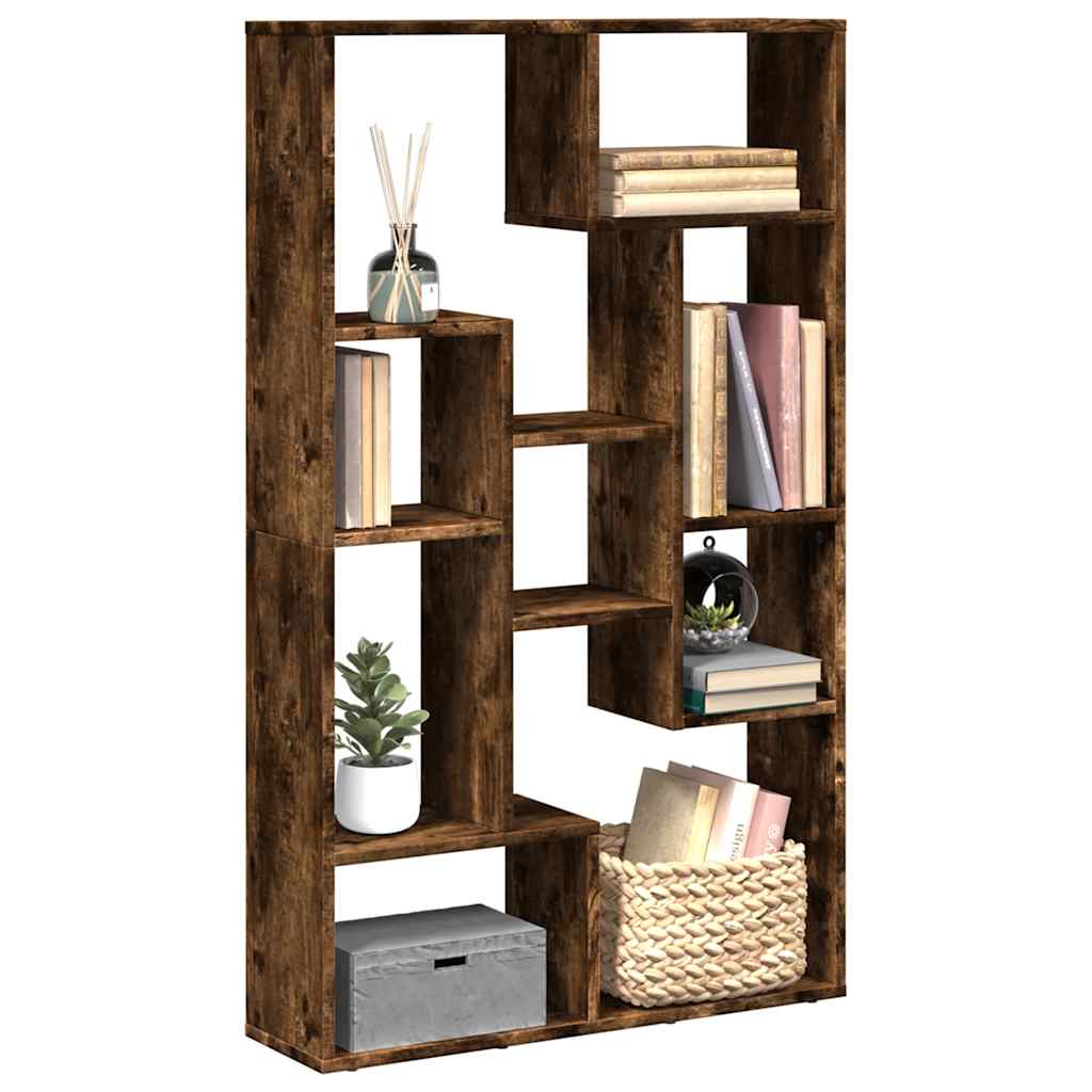 Bibliothèque chêne fumé 72x20x120,5 cm bois d'ingénierie - XIOS