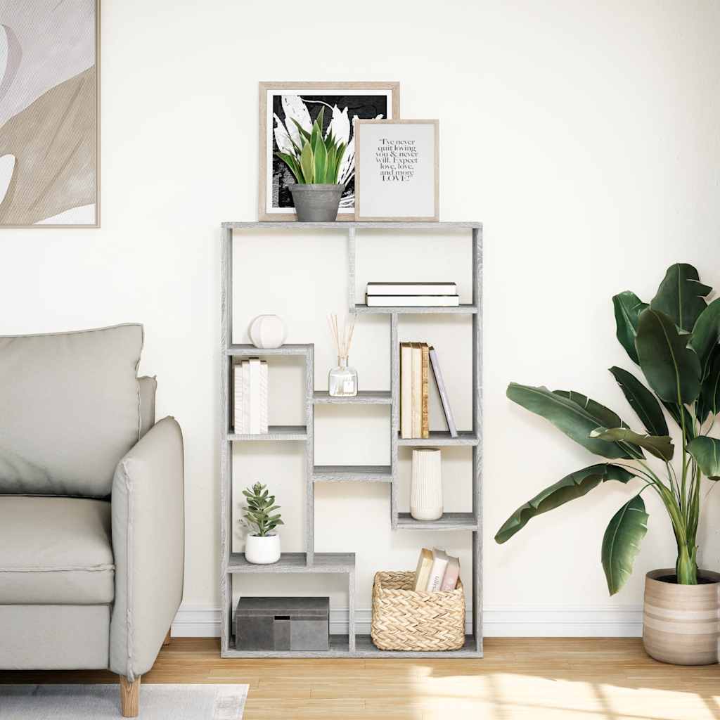 Bibliothèque sonoma gris 72x20x120,5 cm bois d'ingénierie - XIOS