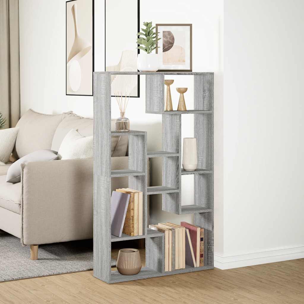 Bibliothèque sonoma gris 72x20x120,5 cm bois d'ingénierie - XIOS